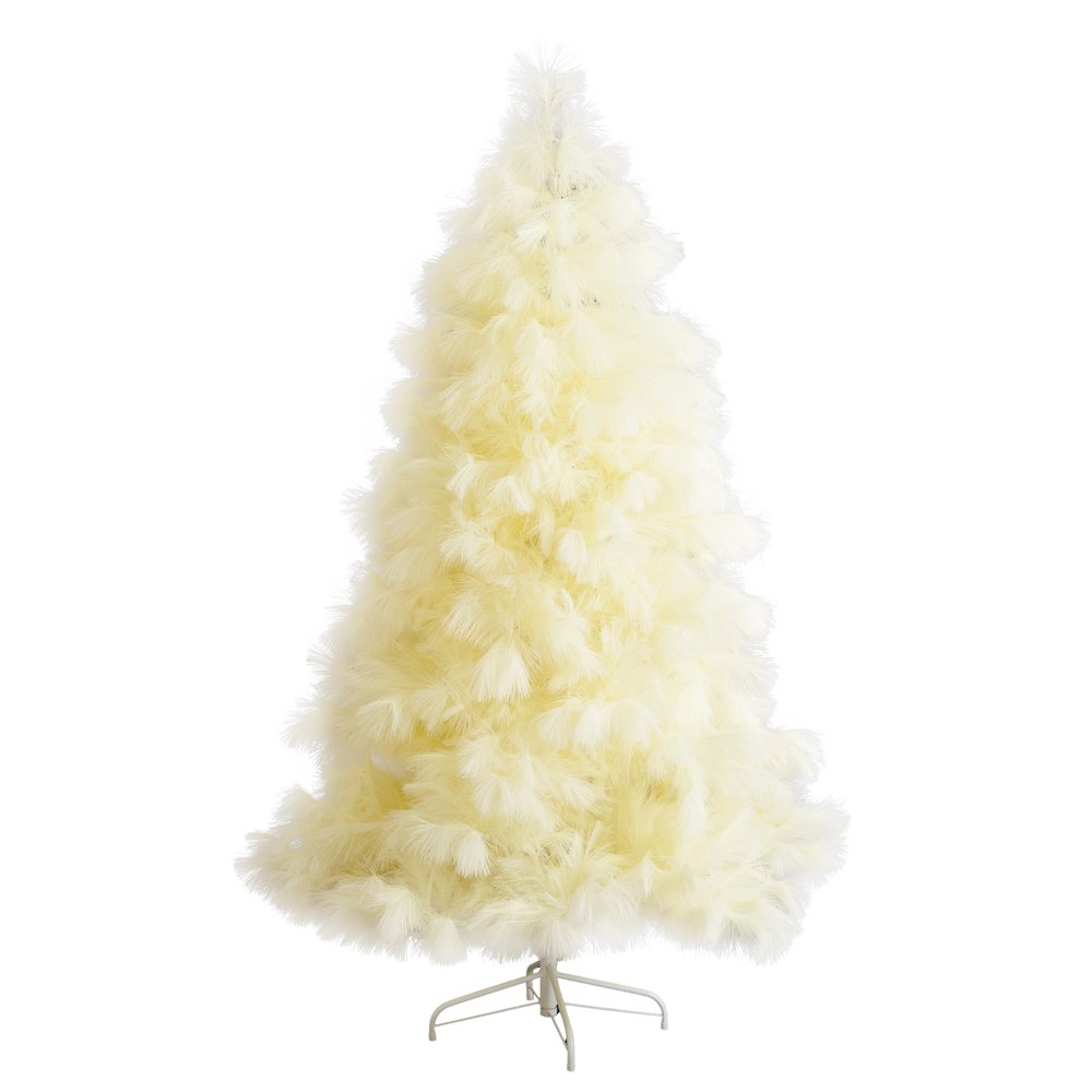 6ft. Artificial Off-White Pampas Grass Christmas Tree