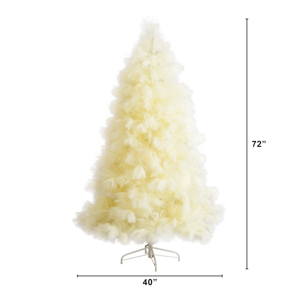 6ft. Artificial Off-White Pampas Grass Christmas Tree