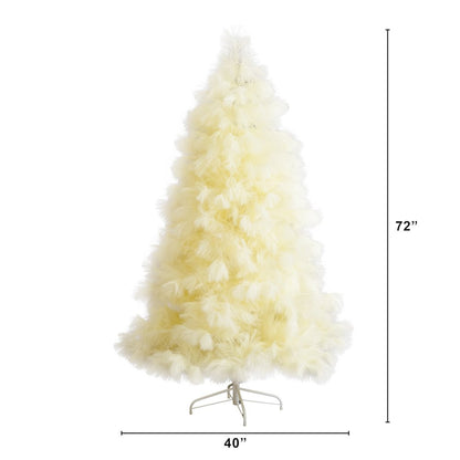 6ft. Artificial Off-White Pampas Grass Christmas Tree