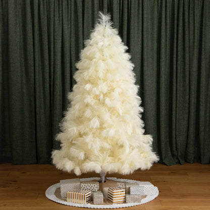 6ft. Artificial Off-White Pampas Grass Christmas Tree