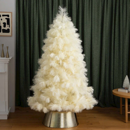 6ft. Artificial Off-White Pampas Grass Christmas Tree