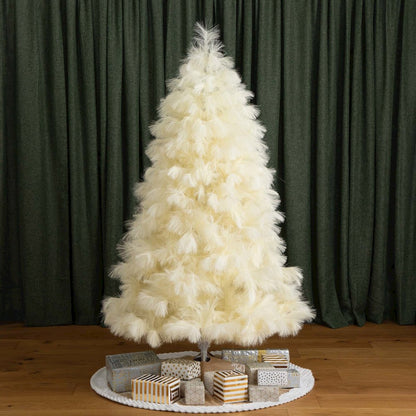 6ft. Artificial Off-White Pampas Grass Christmas Tree