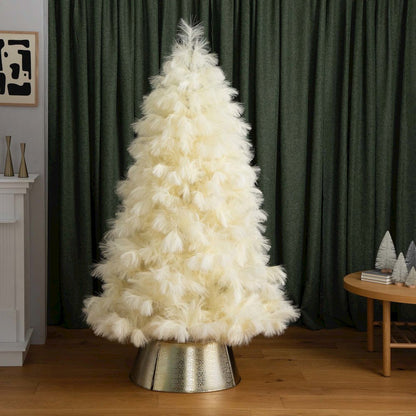 6ft. Artificial Off-White Pampas Grass Christmas Tree