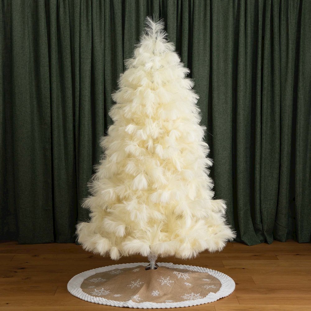 6ft. Artificial Off-White Pampas Grass Christmas Tree