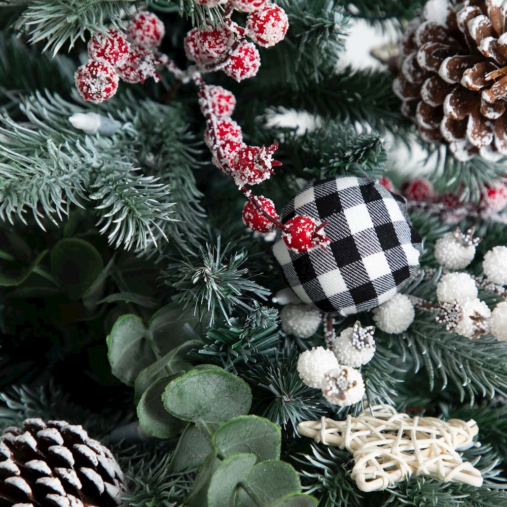 3ft. Pre-Lit Artificial Snow Covered Decorative Christmas Tree in Golden Planter