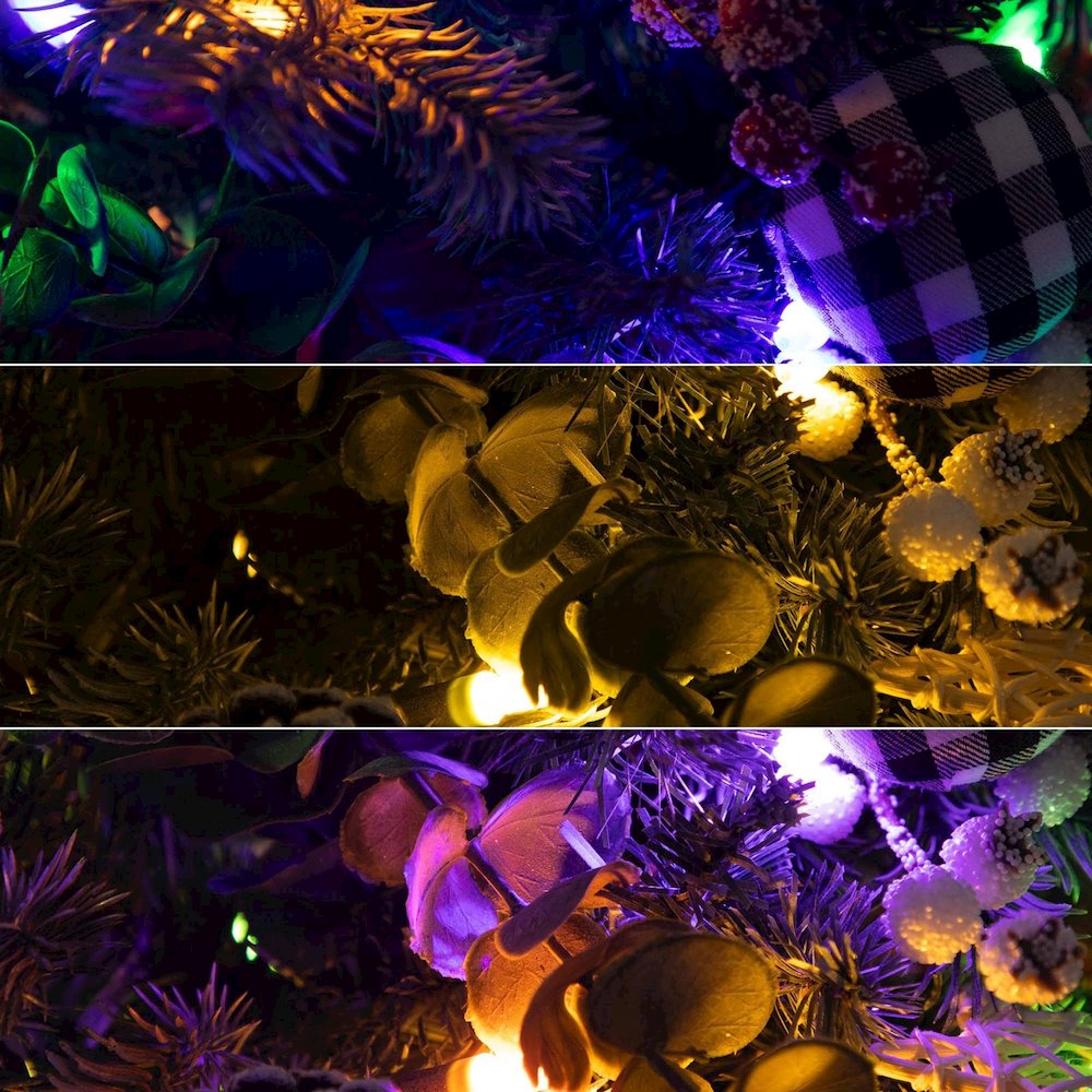 3ft. Pre-Lit Artificial Snow Covered Decorative Christmas Tree in Golden Planter