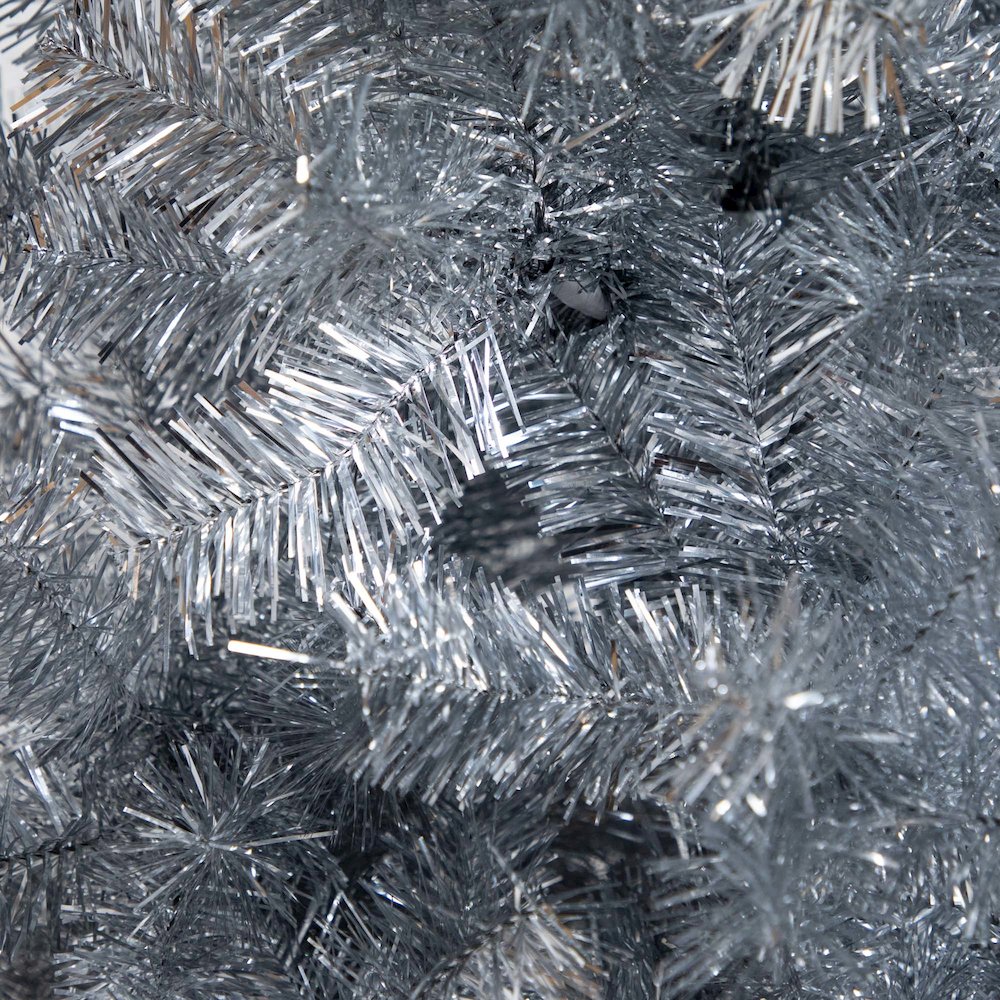 5ft. Artificial Silver Tinsel Holiday Santa's Hat Christmas Tree