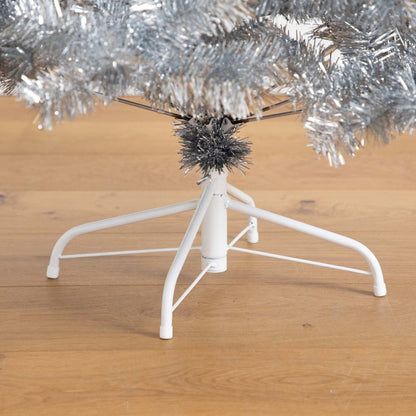 5ft. Artificial Silver Tinsel Holiday Santa's Hat Christmas Tree