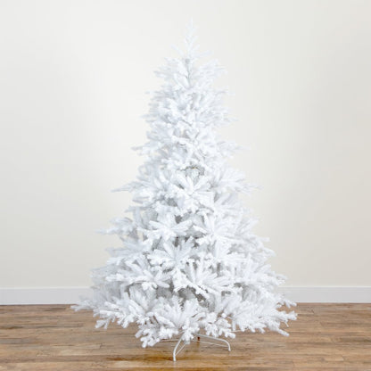 7ft. Pre-Lit Artificial White California Spruce Christmas Tree