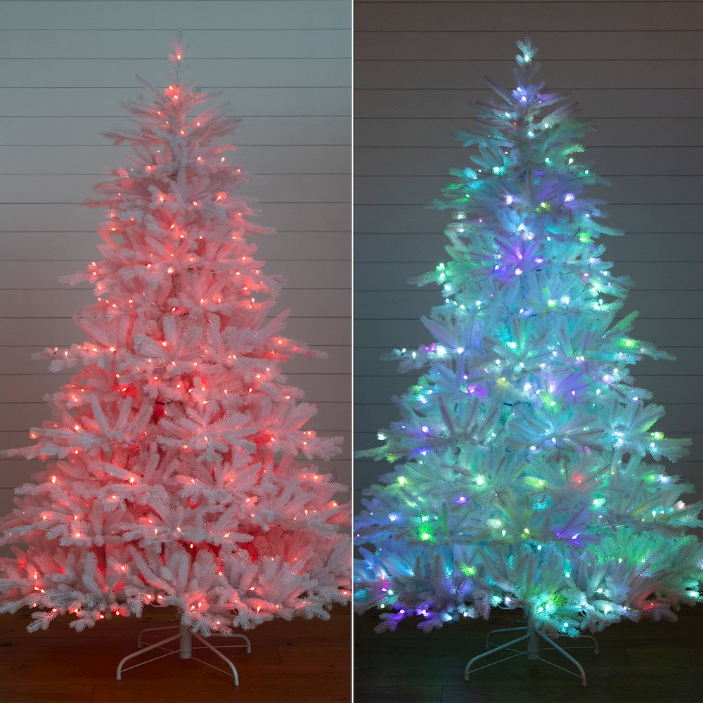 7ft. Pre-Lit Artificial White California Spruce Christmas Tree