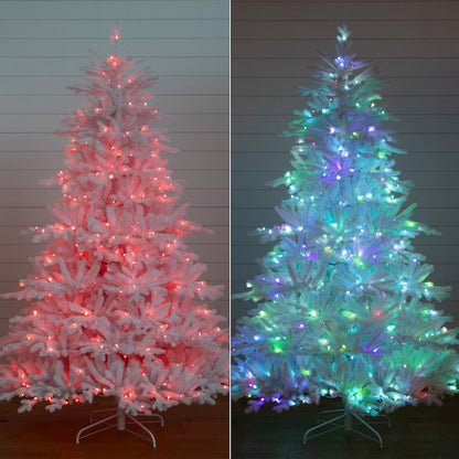 7ft. Pre-Lit Artificial White California Spruce Christmas Tree