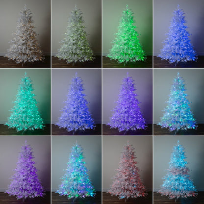 7ft. Pre-Lit Artificial White California Spruce Christmas Tree