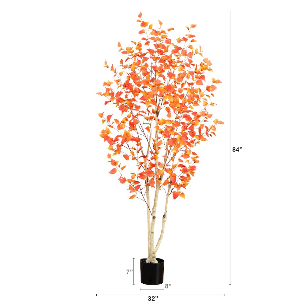 7ft. Autumn Birch Artificial Fall Tree