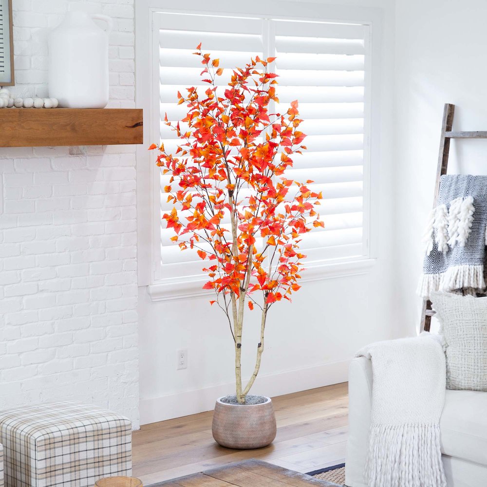 7ft. Autumn Birch Artificial Fall Tree