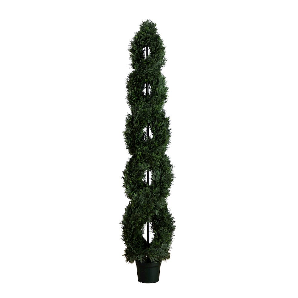 7ft. Double Pond Cypress Spiral Topiary UV Resistant (Indoor/Outdoor)