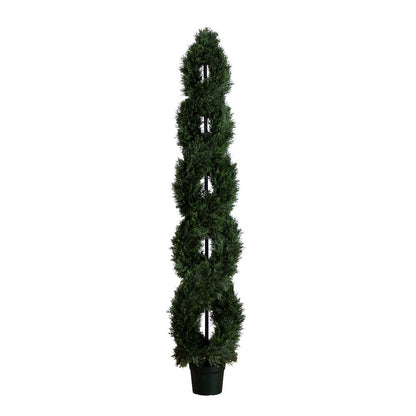 7ft. Double Pond Cypress Spiral Topiary UV Resistant (Indoor/Outdoor)