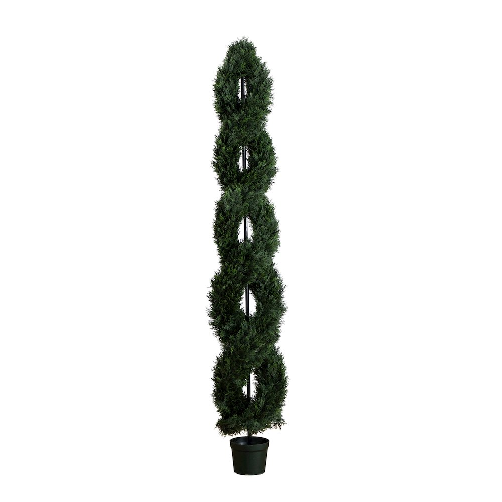 8ft. Double Pond Cypress Spiral Topiary UV Resistant (Indoor/Outdoor)