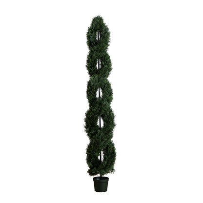8ft. Double Pond Cypress Spiral Topiary UV Resistant (Indoor/Outdoor)