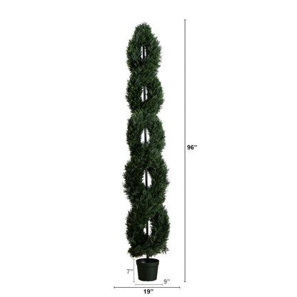 8ft. Double Pond Cypress Spiral Topiary UV Resistant (Indoor/Outdoor)
