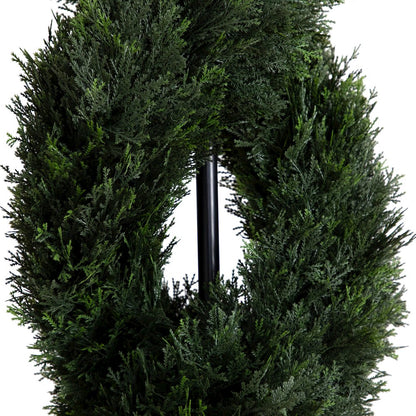 8ft. Double Pond Cypress Spiral Topiary UV Resistant (Indoor/Outdoor)