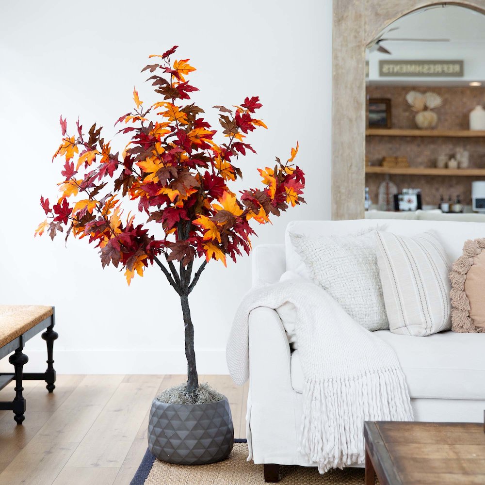 5ft. Autumn Smoky Maple Artificial Fall Tree
