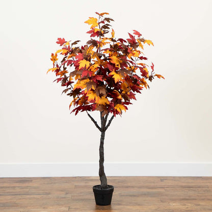 5ft. Autumn Smoky Maple Artificial Fall Tree