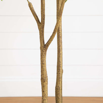 6ft. Artificial Maple Tree with White Planter