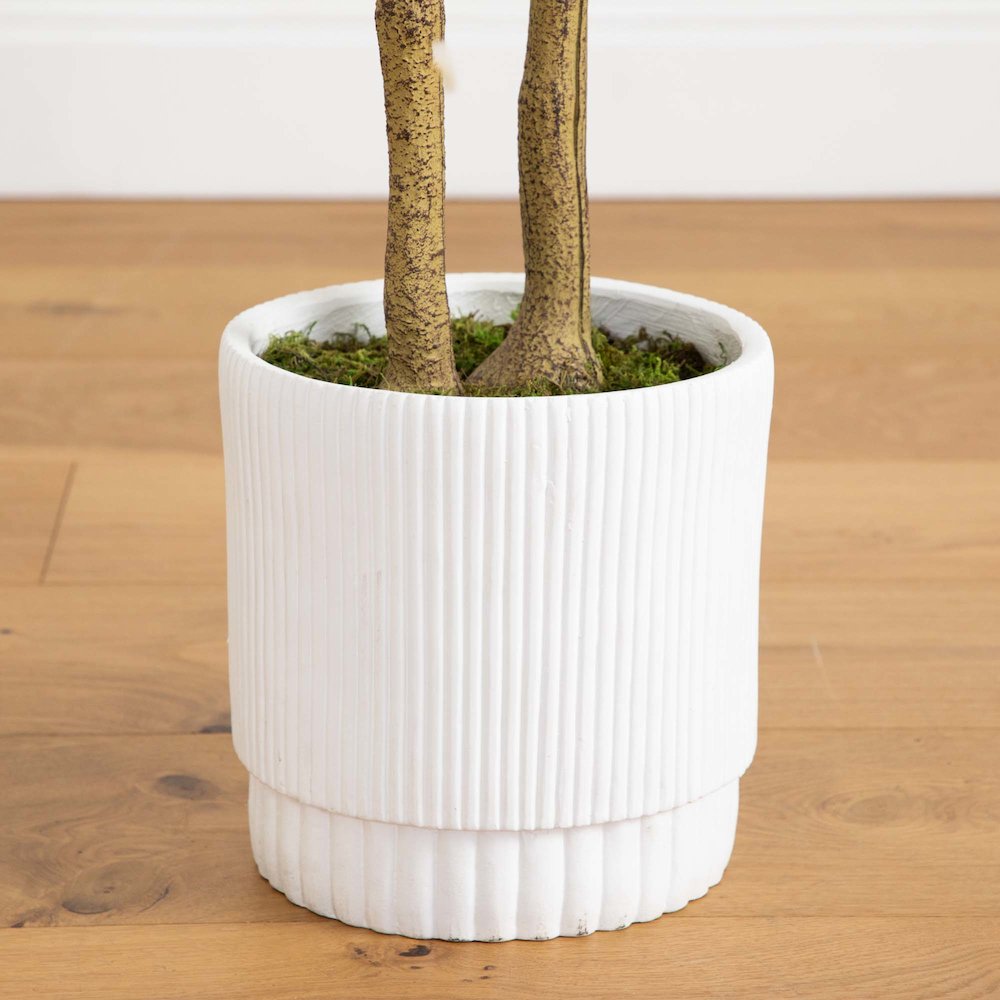 6ft. Artificial Maple Tree with White Planter