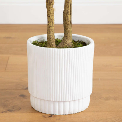 6ft. Artificial Maple Tree with White Planter