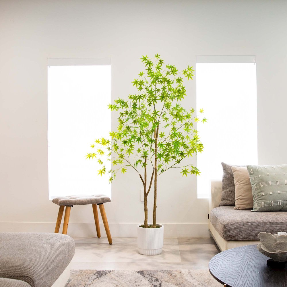 6ft. Artificial Maple Tree with White Planter