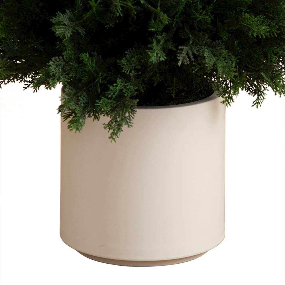 5ft. UV Resistant Artificial Cedar Tree in Decorative White Planter