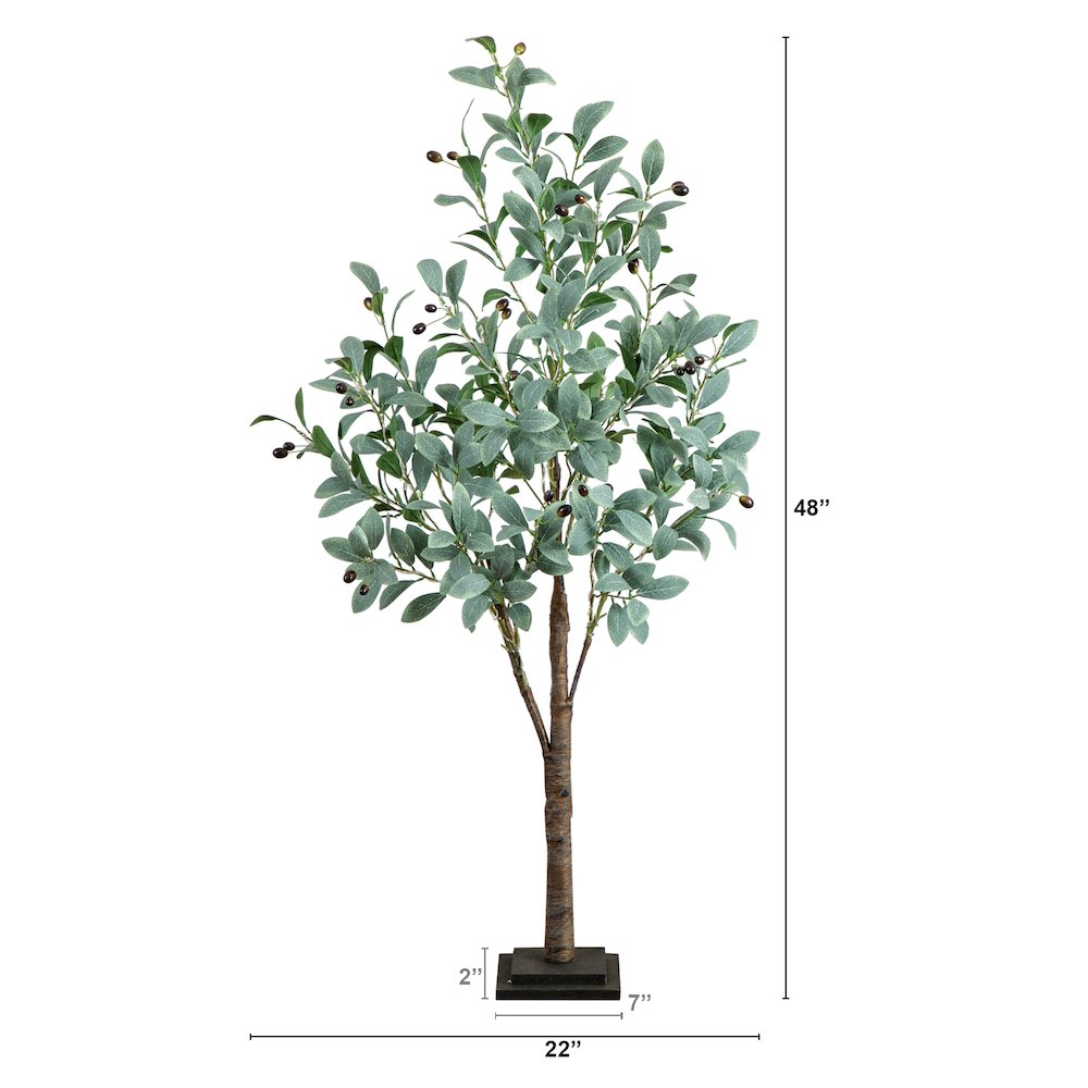 4ft. Lighted Artificial Fruiting Olive Tree with 150 Warm White LED Lights