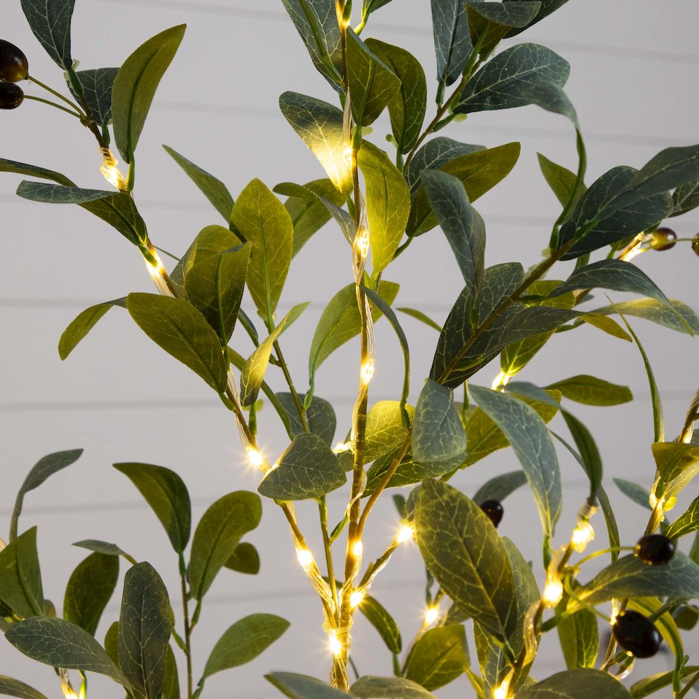 4ft. Lighted Artificial Fruiting Olive Tree with 150 Warm White LED Lights