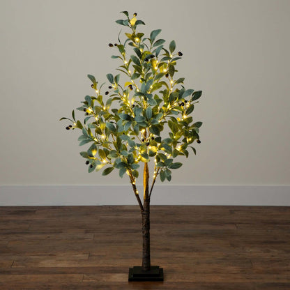 4ft. Lighted Artificial Fruiting Olive Tree with 150 Warm White LED Lights