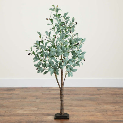 4ft. Lighted Artificial Fruiting Olive Tree with 150 Warm White LED Lights