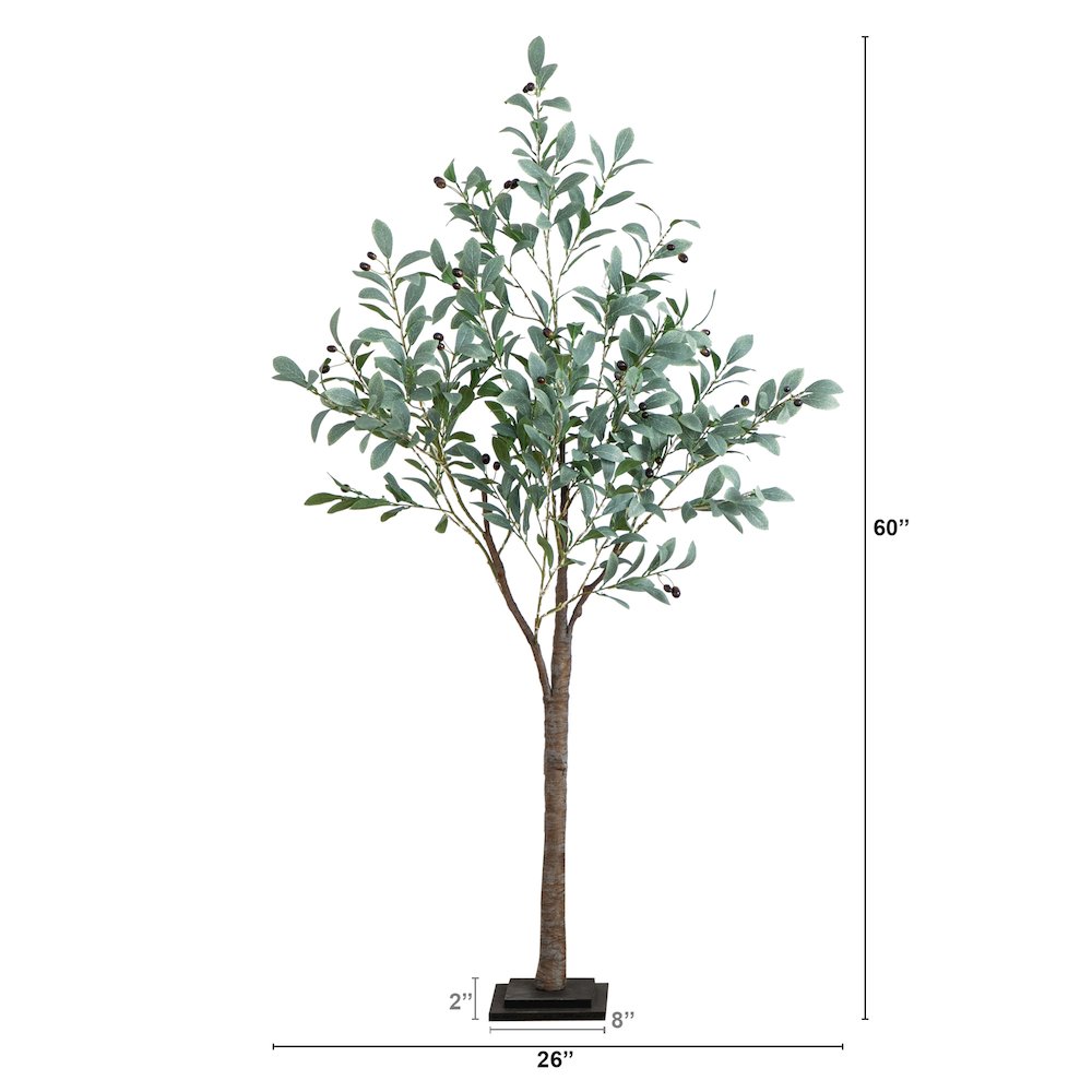 5ft. Lighted Artificial Fruiting Olive Tree with 200 Warm White LED Lights