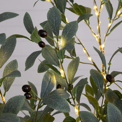 5ft. Lighted Artificial Fruiting Olive Tree with 200 Warm White LED Lights
