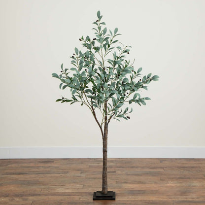 5ft. Lighted Artificial Fruiting Olive Tree with 200 Warm White LED Lights