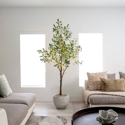 6ft. Lighted Artificial Fruiting Olive Tree with 280 Warm White LED Lights