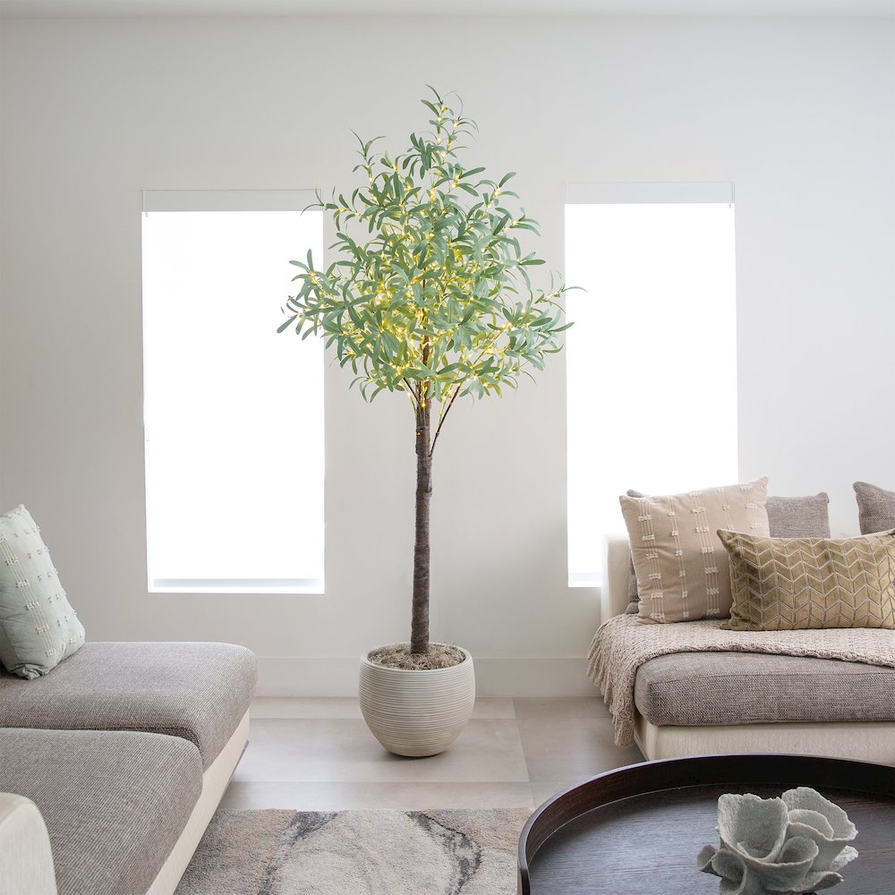 6ft. Lighted Artificial Olive Tree with 420 Warm White LED Lights