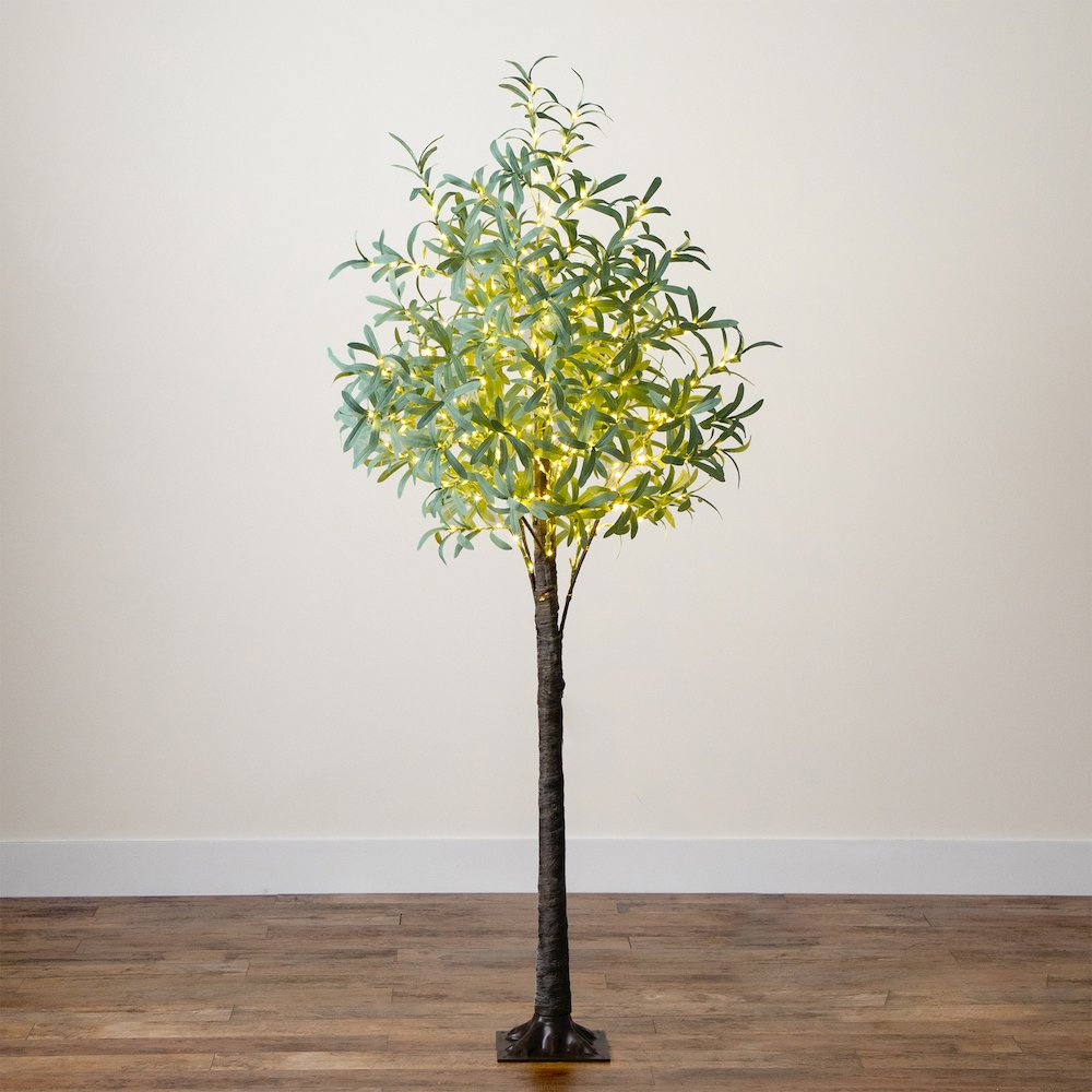 6ft. Lighted Artificial Olive Tree with 420 Warm White LED Lights