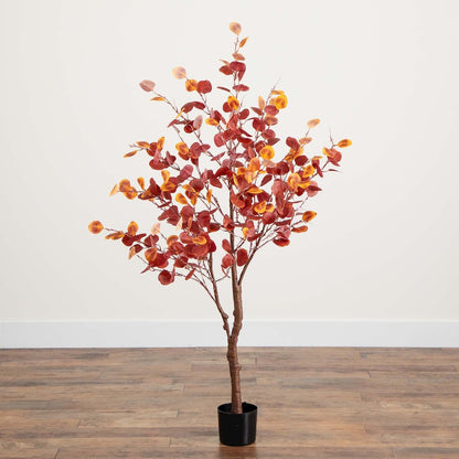 5ft. Pre-Lit Autumn Eucalyptus Artificial Fall Tree