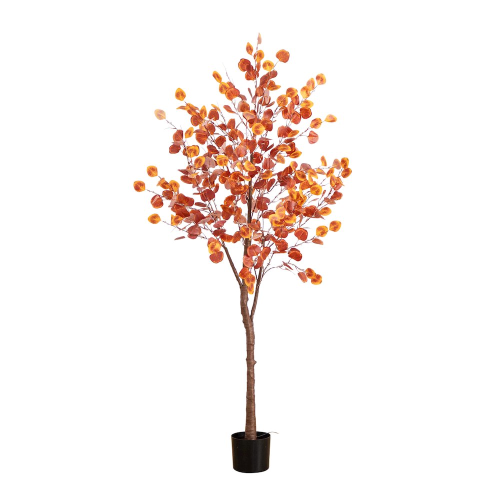6ft. Pre-Lit Autumn Eucalyptus Artificial Fall Tree