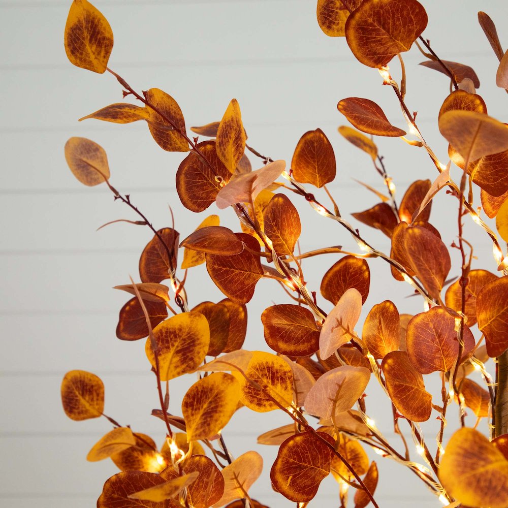 6ft. Pre-Lit Autumn Eucalyptus Artificial Fall Tree