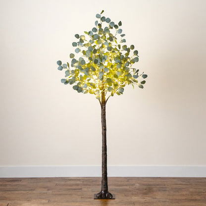 6ft. Lighted Artificial Eucalyptus Tree with 420 Warm White LED Lights