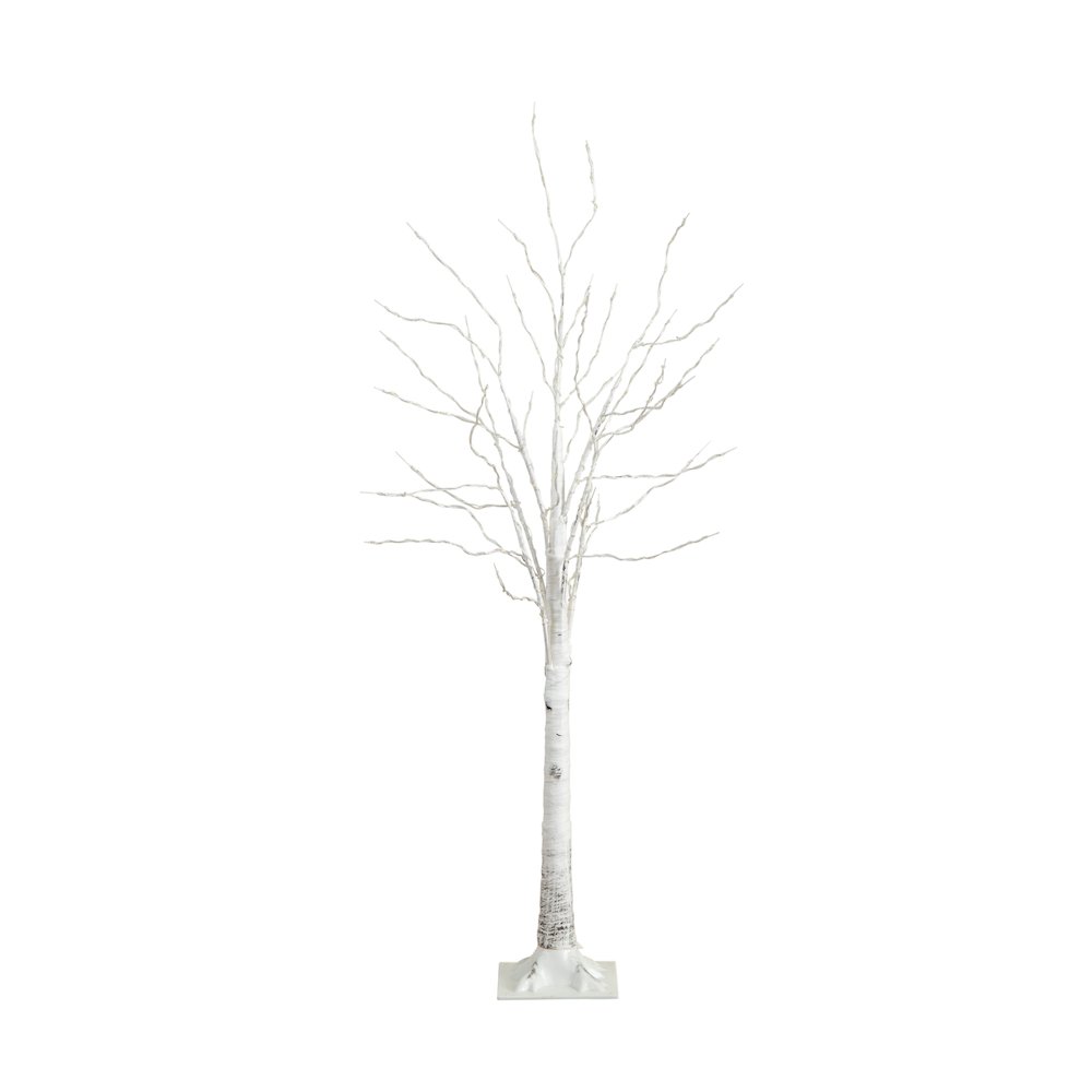 5ft. Pre-Lit Artificial White Birch Tree with 240 Warm White LED Lights