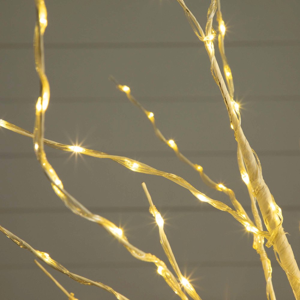 5ft. Pre-Lit Artificial White Birch Tree with 240 Warm White LED Lights