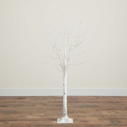 5ft. Pre-Lit Artificial White Birch Tree with 240 Warm White LED Lights