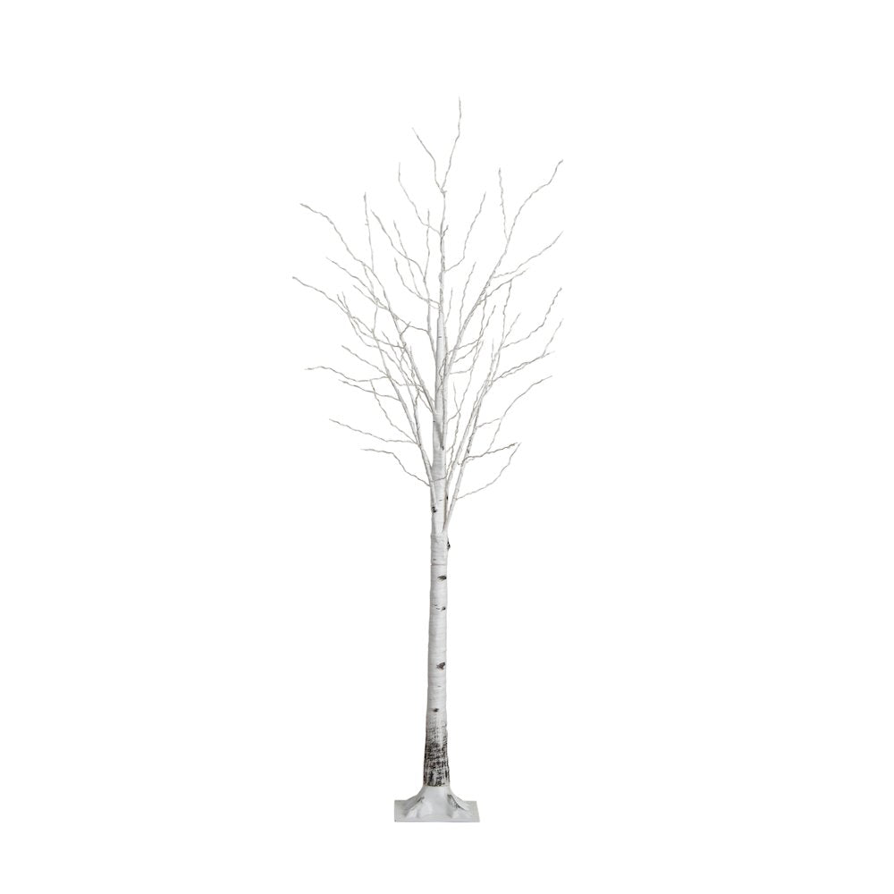 7ft. Pre-Lit Artificial White Birch Tree with 400 Warm White LED Lights