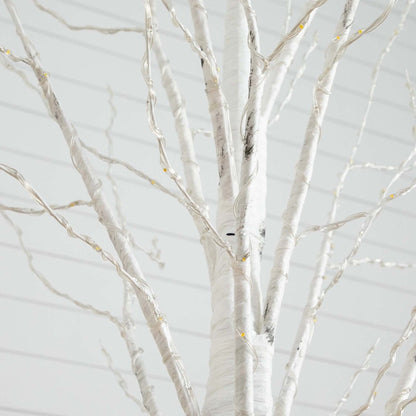 7ft. Pre-Lit Artificial White Birch Tree with 400 Warm White LED Lights